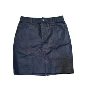 Club Monaco Navy Blue Fitted Stretch Mini Skirt Women's 6 Minimalist Office Chic